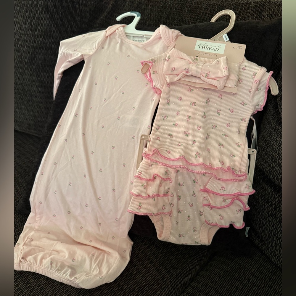 Carter's Pink Nightgown and Onesie Set